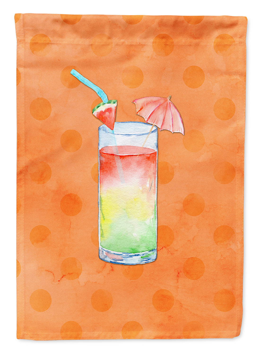 Umberella Cocktail Orange Polkadot Garden Flag Mailbox Decorative Yard Banner Outside Patio Artwork for Flower Beds, Garden Size, Multicolor