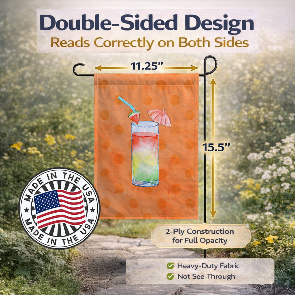 Umberella Cocktail Orange Polkadot Garden Flag Mailbox Decorative Yard Banner Outside Patio Artwork for Flower Beds, Garden Size, Multicolor