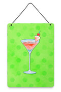 Summer Martini Green Polkadot Wall or Door Hanging Prints Aluminum Metal Sign Kitchen Wall Bar Bathroom Plaque Home Decor Front Door Plaque, 12x16, Multicolor