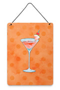 Summer Martini Orange Polkadot Wall or Door Hanging Prints Aluminum Metal Sign Kitchen Wall Bar Bathroom Plaque Home Decor Front Door Plaque, 12x16, Multicolor