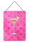 Summer Martini Pink Polkadot Wall or Door Hanging Prints Aluminum Metal Sign Kitchen Wall Bar Bathroom Plaque Home Decor Front Door Plaque, 12x16, Multicolor