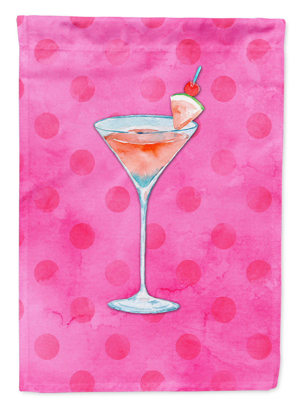 Summer Martini Pink Polkadot Garden Flag Mailbox Decorative Yard Banner Outside Patio Artwork for Flower Beds, Garden Size, Multicolor