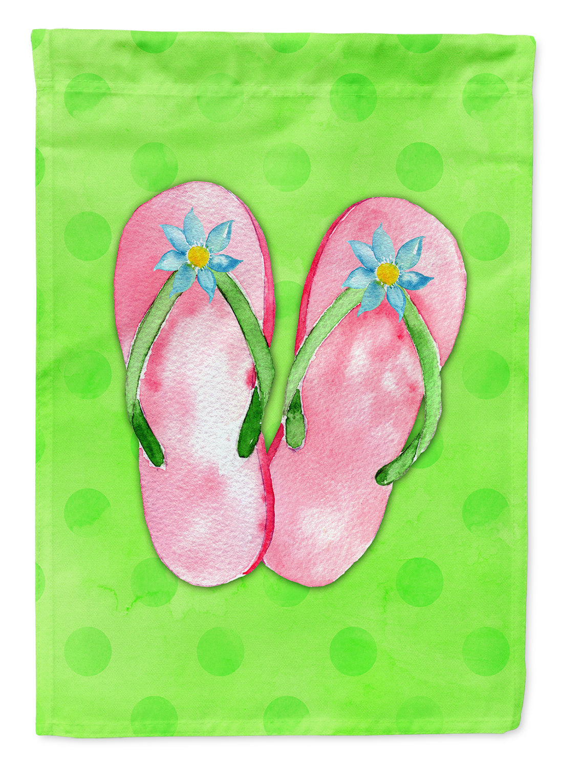 Pink Flip Flops Green Polkadot Garden Flag Mailbox Decorative Yard Banner Outside Patio Artwork for Flower Beds, Garden Size, Multicolor