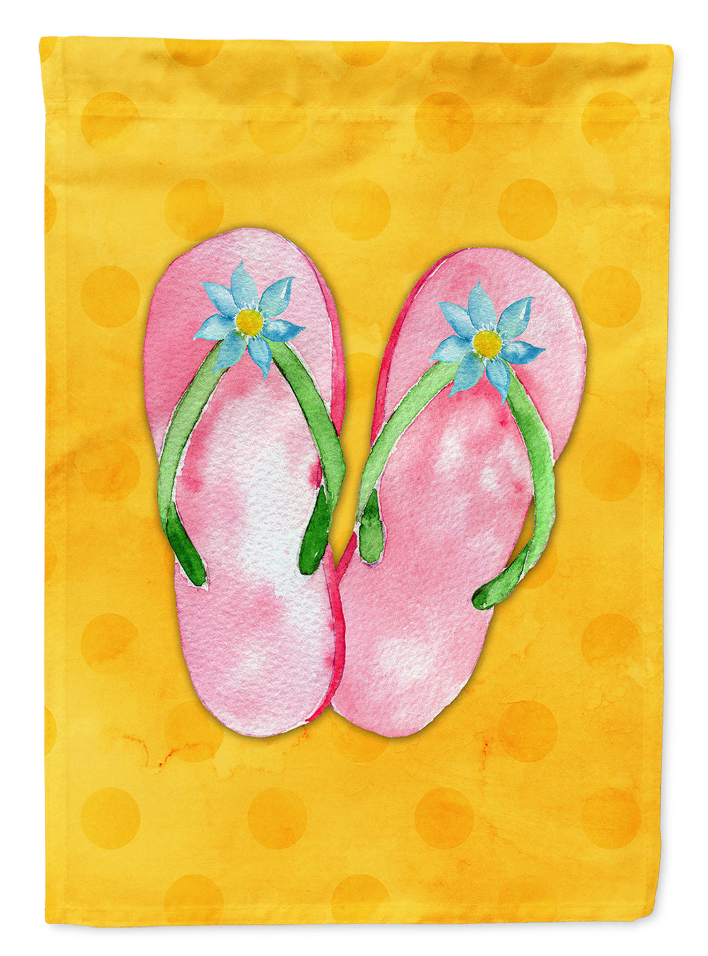 Pink Flip Flops Yellow Polkadot Garden Flag Mailbox Decorative Yard Banner Outside Patio Artwork for Flower Beds, Garden Size, Multicolor