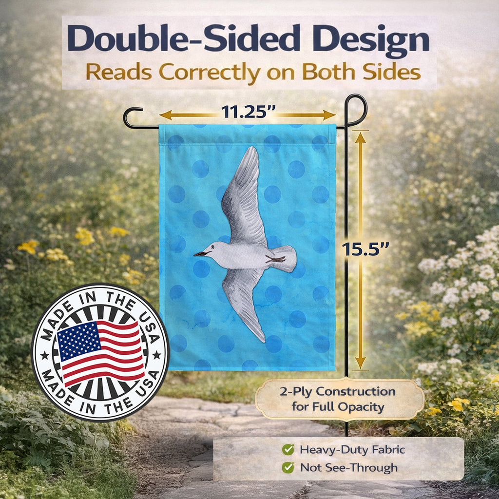 Sea Gull Blue Polkadot Garden Flag Mailbox Decorative Yard Banner Outside Patio Artwork for Flower Beds, Garden Size, Multicolor