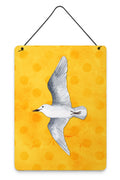 Sea Gull Yellow Polkadot Wall or Door Hanging Prints Aluminum Metal Sign Kitchen Wall Bar Bathroom Plaque Home Decor Front Door Plaque, 12x16, Multicolor