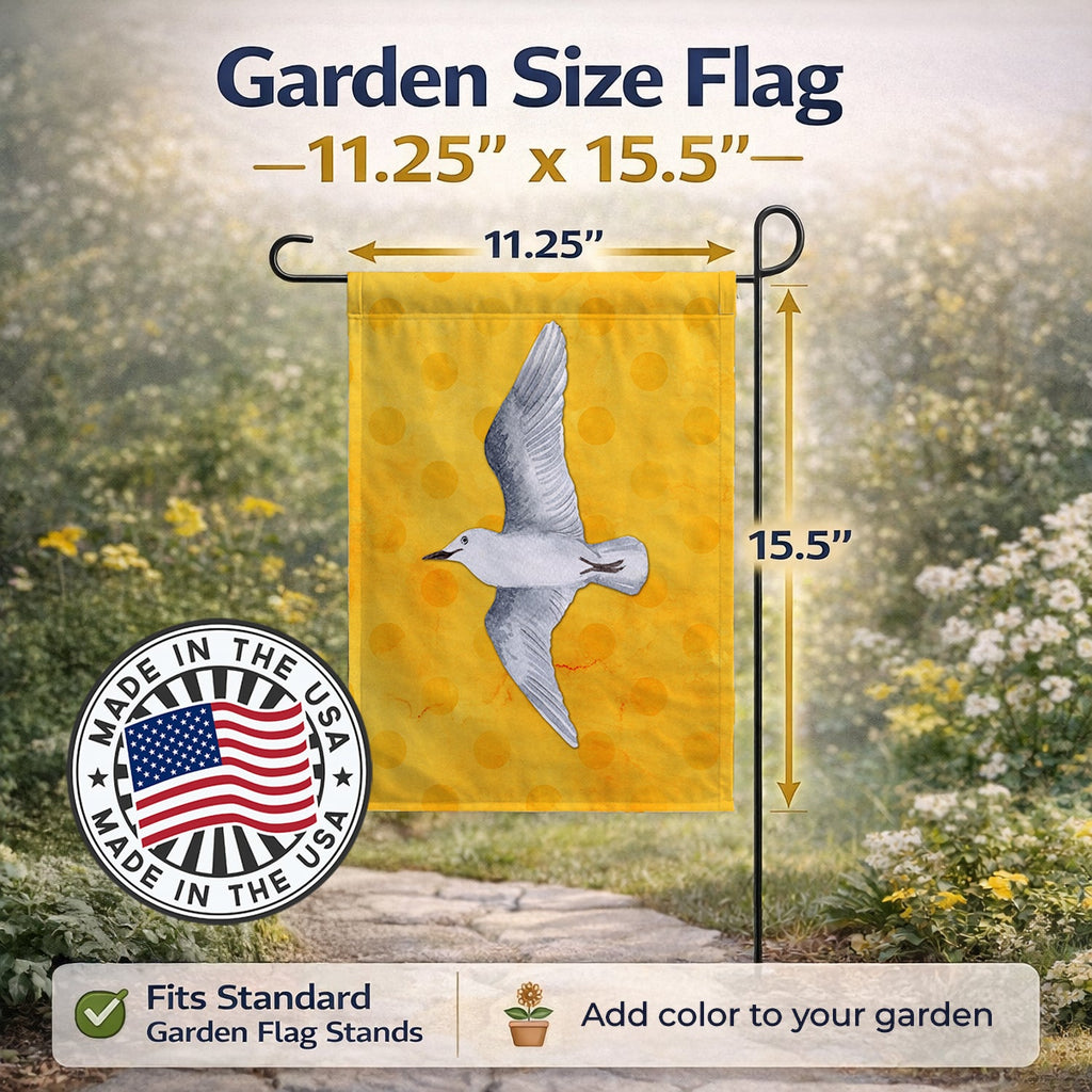 Sea Gull Yellow Polkadot Garden Flag Mailbox Decorative Yard Banner Outside Patio Artwork for Flower Beds, Garden Size, Multicolor