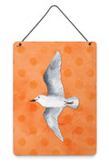 Sea Gull Orange Polkadot Wall or Door Hanging Prints Aluminum Metal Sign Kitchen Wall Bar Bathroom Plaque Home Decor Front Door Plaque, 12x16, Multicolor