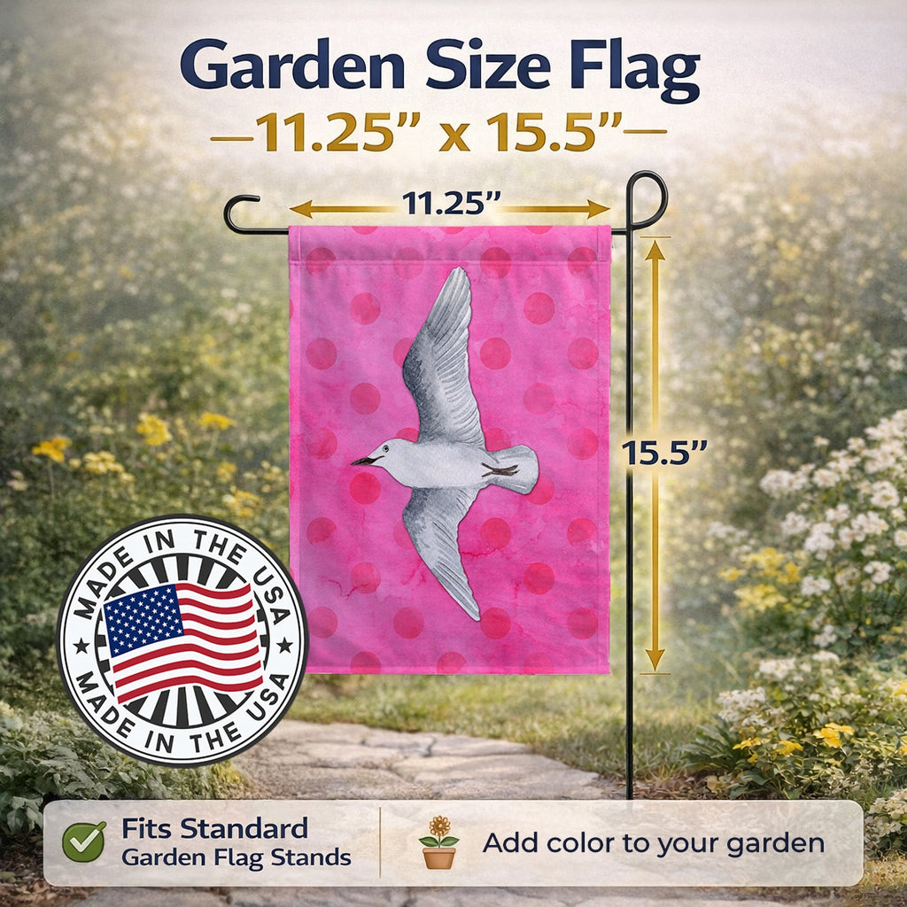 Sea Gull Pink Polkadot Garden Flag Mailbox Decorative Yard Banner Outside Patio Artwork for Flower Beds, Garden Size, Multicolor