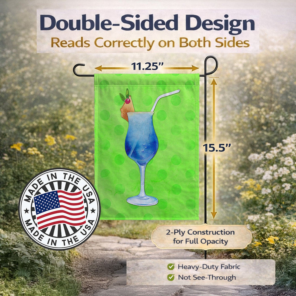 Summer Cocktail Green Polkadot Garden Flag Mailbox Decorative Yard Banner Outside Patio Artwork for Flower Beds, Garden Size, Multicolor