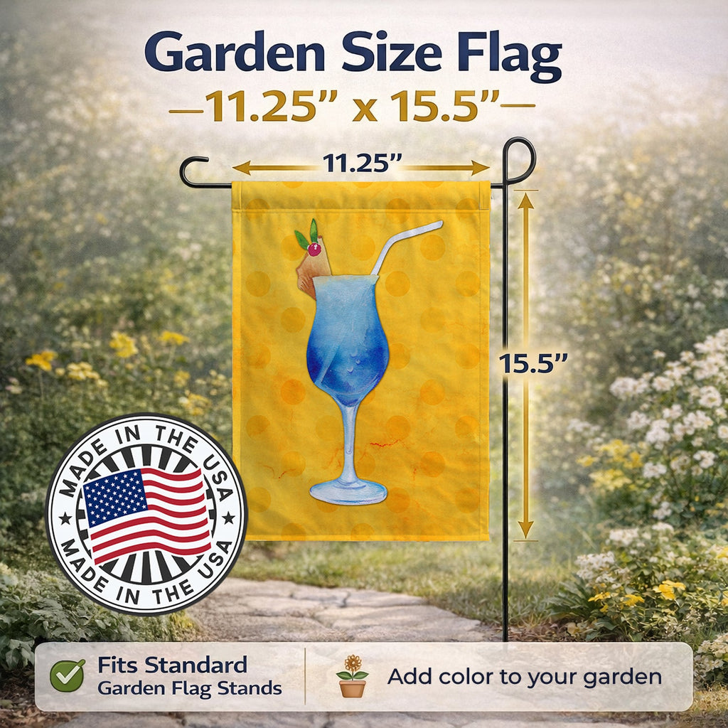 Summer Cocktail Yellow Polkadot Garden Flag Mailbox Decorative Yard Banner Outside Patio Artwork for Flower Beds, Garden Size, Multicolor