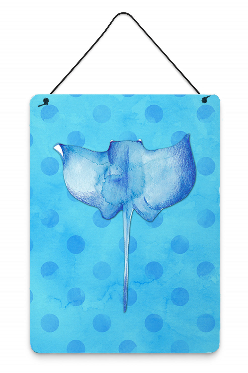 Sting Ray Blue Polkadot Wall or Door Hanging Prints Aluminum Metal Sign Kitchen Wall Bar Bathroom Plaque Home Decor Front Door Plaque, 12x16, Multicolor