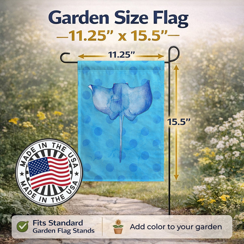 Sting Ray Blue Polkadot Garden Flag Mailbox Decorative Yard Banner Outside Patio Artwork for Flower Beds, Garden Size, Multicolor