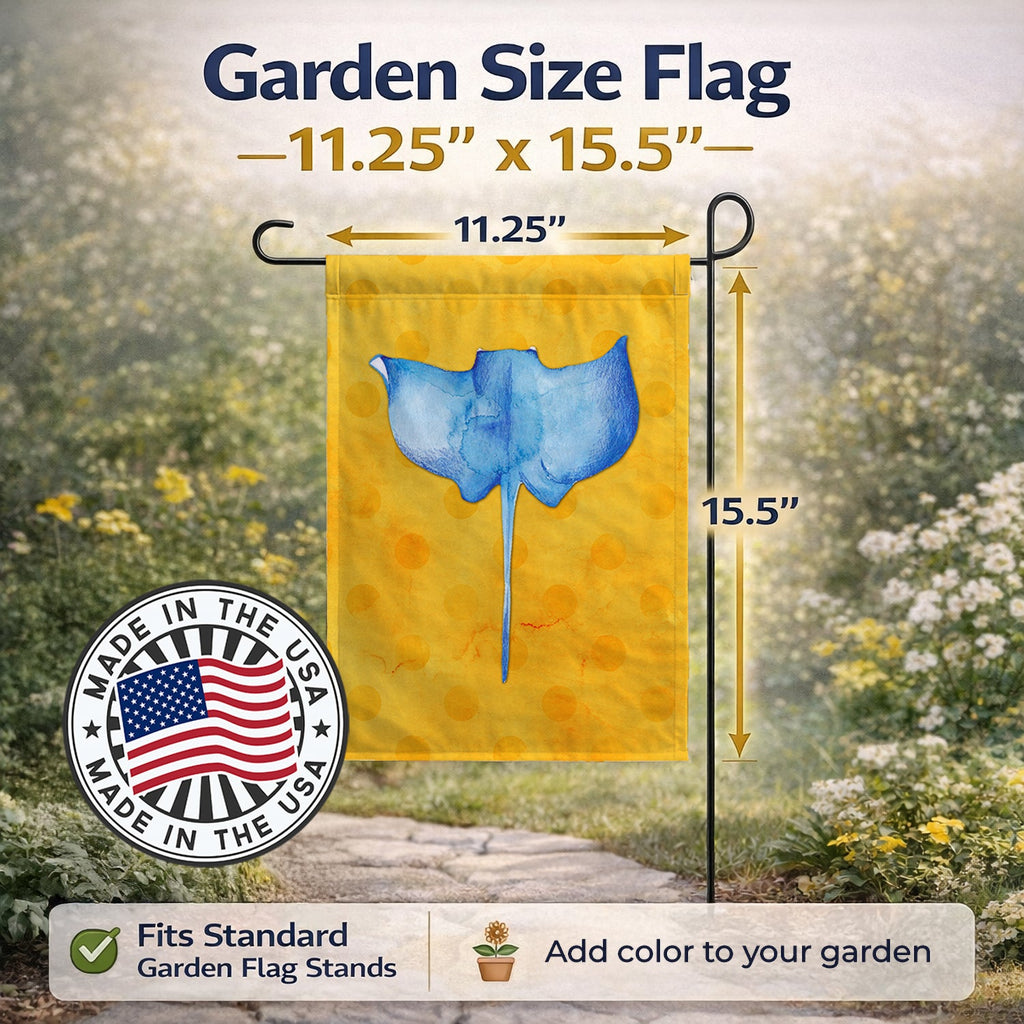 Sting Ray Yellow Polkadot Garden Flag Mailbox Decorative Yard Banner Outside Patio Artwork for Flower Beds, Garden Size, Multicolor
