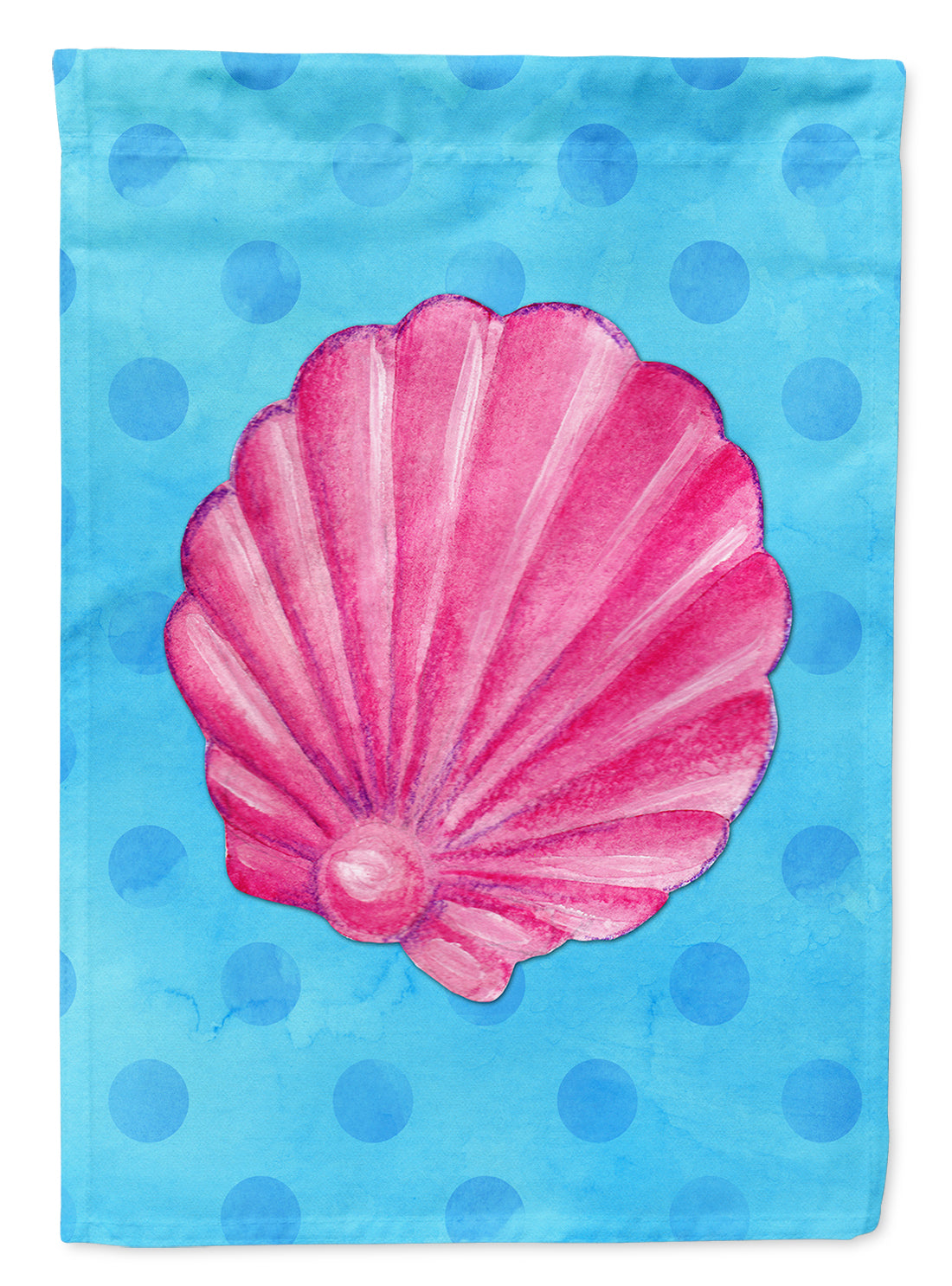 Pink Sea Shell Blue Polkadot Garden Flag Mailbox Decorative Yard Banner Outside Patio Artwork for Flower Beds, Garden Size, Multicolor
