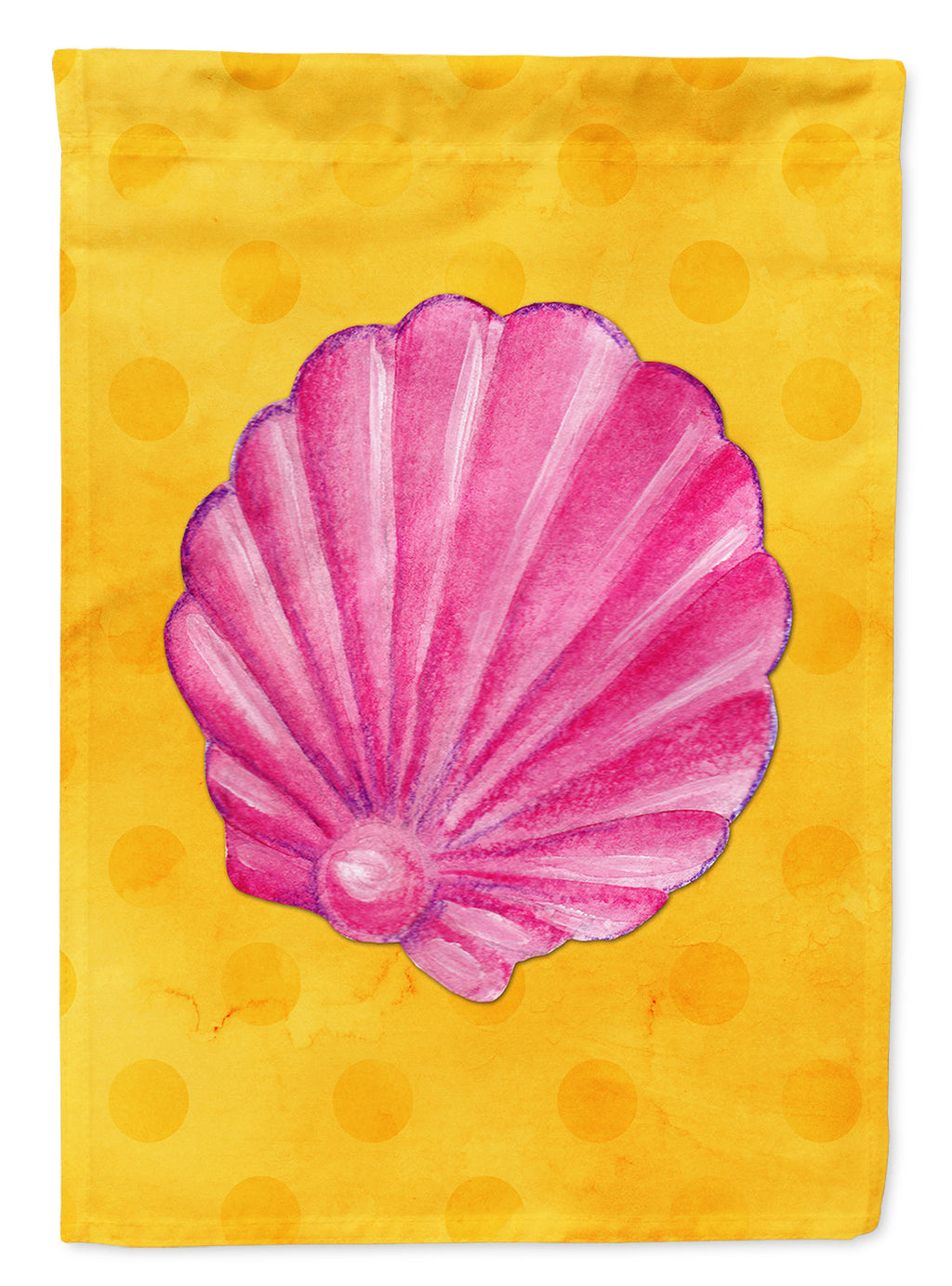 Pink Sea Shell Yellow Polkadot Garden Flag Mailbox Decorative Yard Banner Outside Patio Artwork for Flower Beds, Garden Size, Multicolor