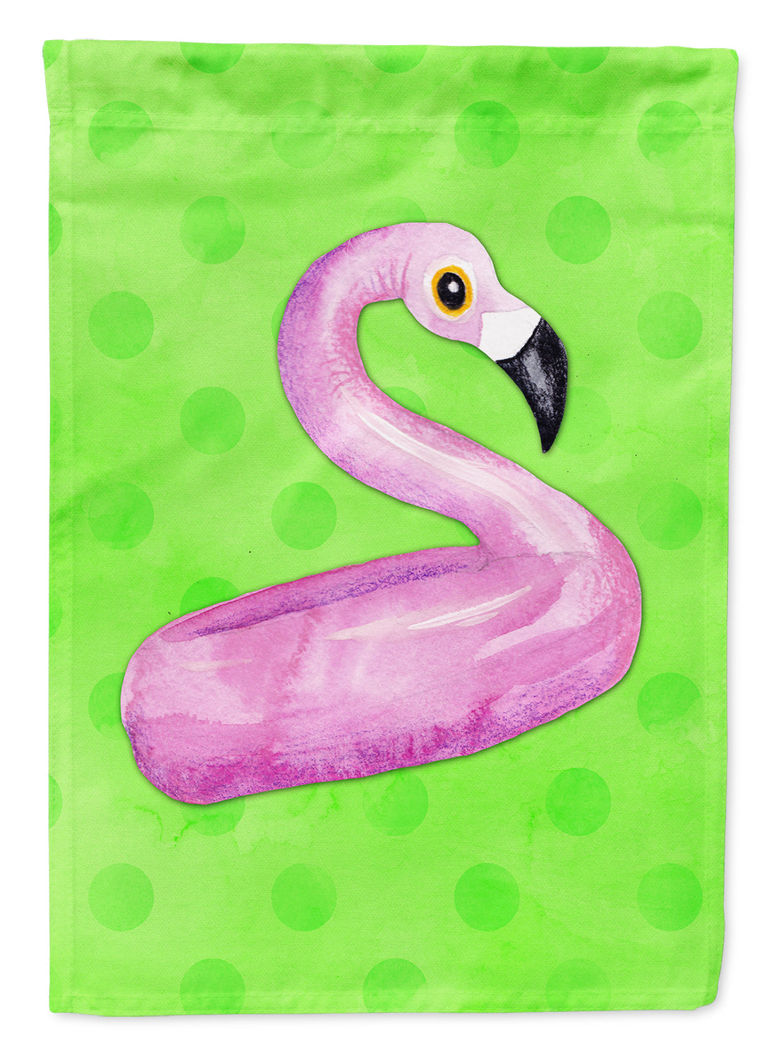 Flamingo Floaty Green Polkadot Garden Flag Mailbox Decorative Yard Banner Outside Patio Artwork for Flower Beds, Garden Size, Multicolor