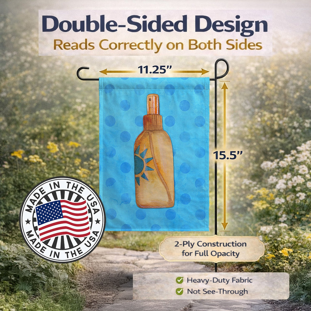Message in a Bottle Blue Polkadot Garden Flag Mailbox Decorative Yard Banner Outside Patio Artwork for Flower Beds, Garden Size, Multicolor