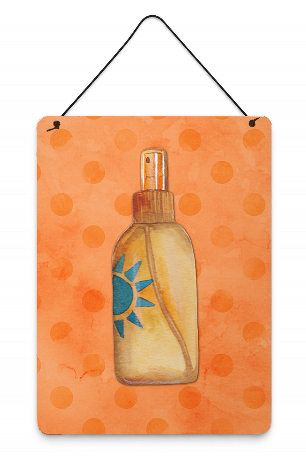 Message in a Bottle Orange Polkadot Wall or Door Hanging Prints Aluminum Metal Sign Kitchen Wall Bar Bathroom Plaque Home Decor Front Door Plaque, 12x16, Multicolor