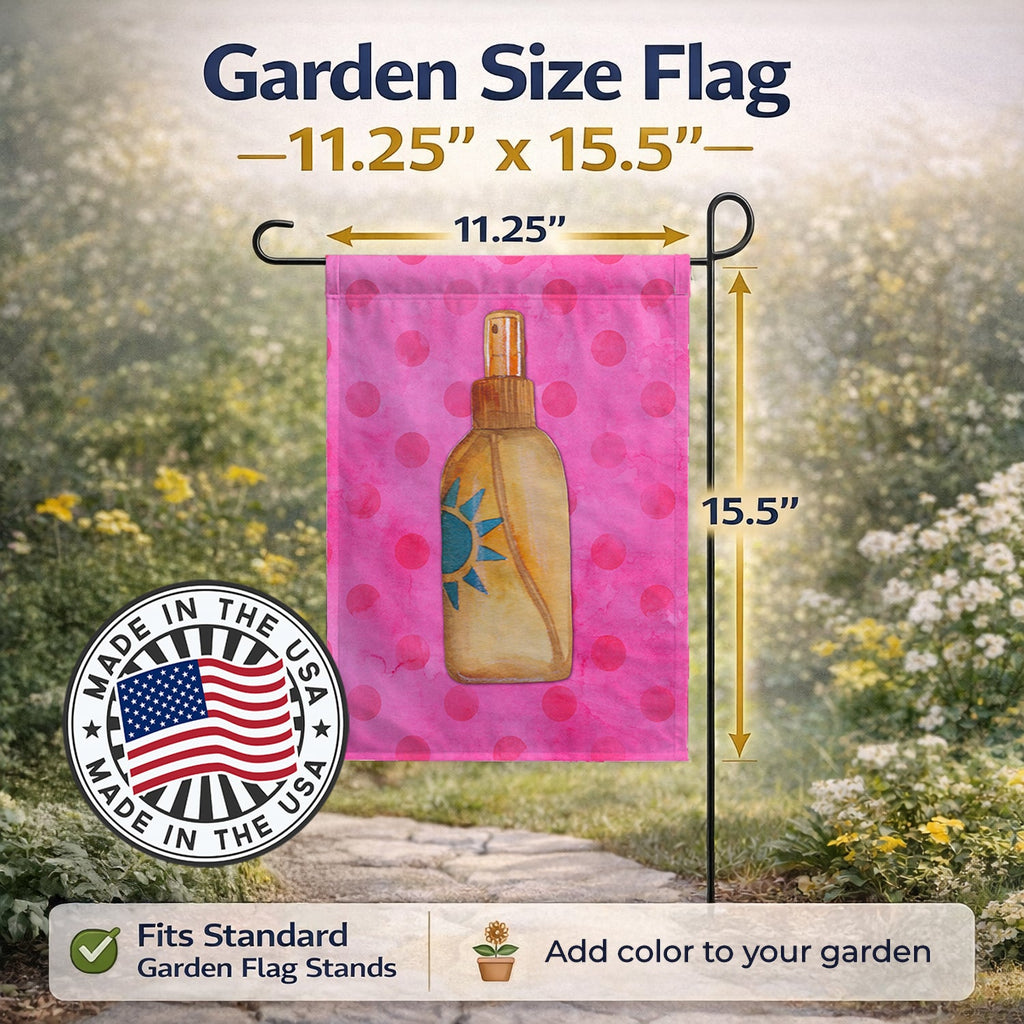 Message in a Bottle Pink Polkadot Garden Flag Mailbox Decorative Yard Banner Outside Patio Artwork for Flower Beds, Garden Size, Multicolor
