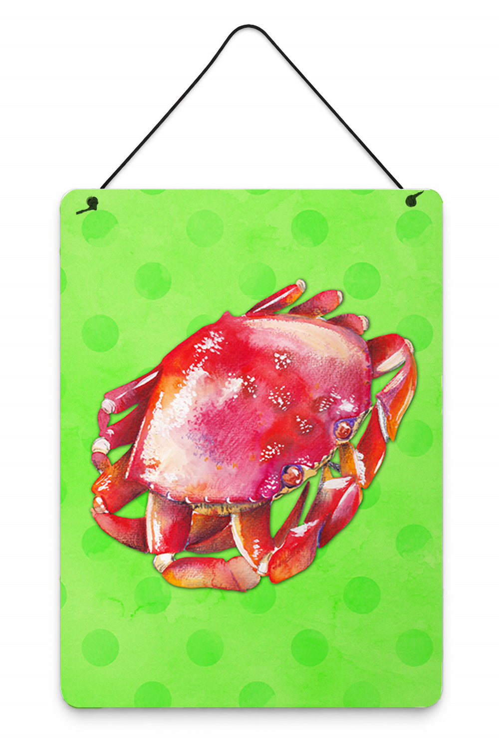 Crab Green Polkadot Wall or Door Hanging Prints Aluminum Metal Sign Kitchen Wall Bar Bathroom Plaque Home Decor Front Door Plaque, 12x16, Multicolor