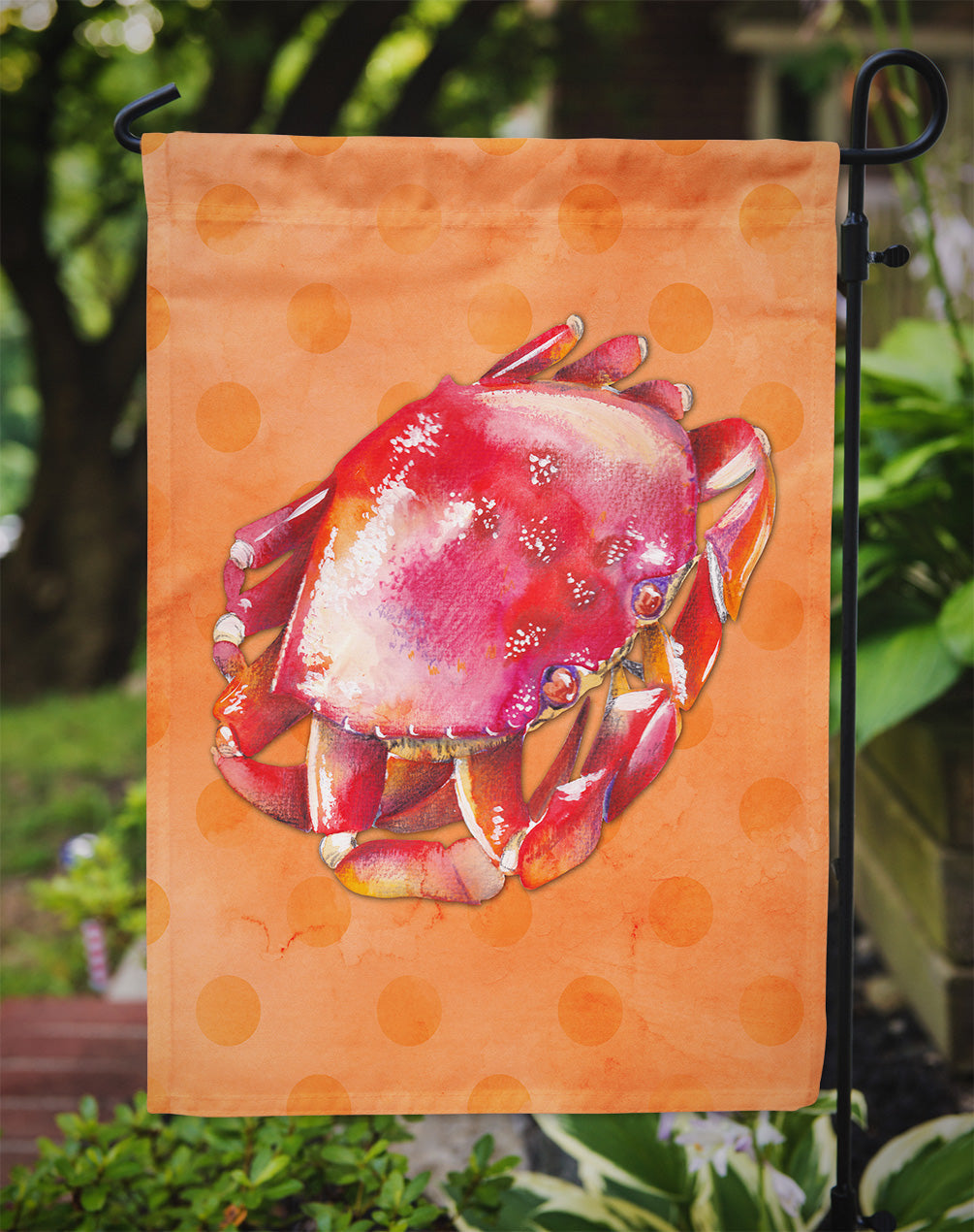 Crab Orange Polkadot Garden Flag Mailbox Decorative Yard Banner Outside Patio Artwork for Flower Beds, Garden Size, Multicolor