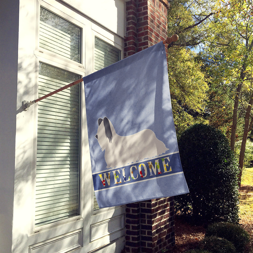 Skye Terrier Welcome House Flag 28x40 Porch Sleeve Pole Decorative Outside Yard Banner Artwork Wall Hanging, Polyester