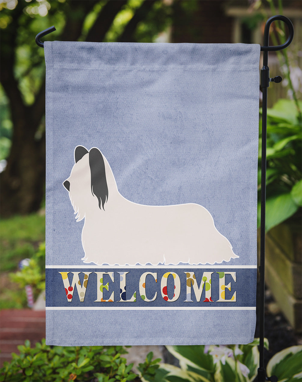 Skye Terrier Welcome Garden Flag Mailbox Decorative Yard Banner Outside Patio Artwork for Flower Beds, Garden Size, Multicolor