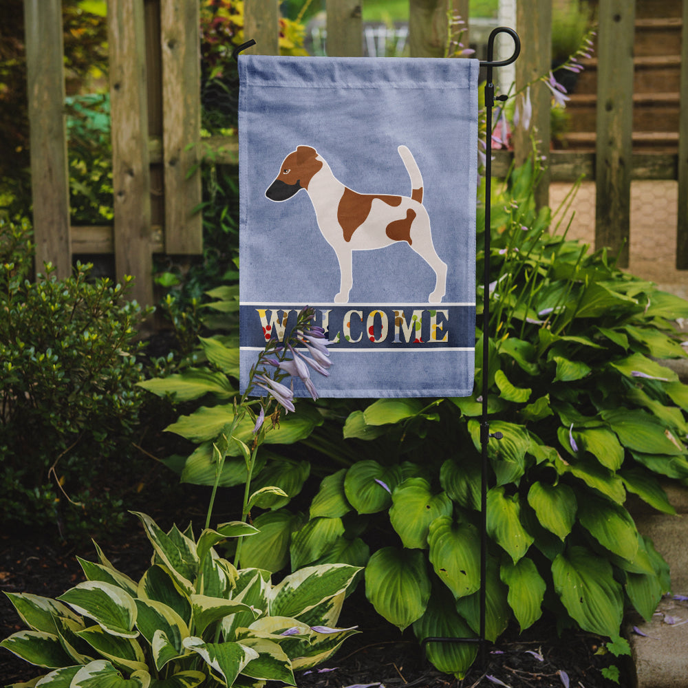 Smooth Fox Terrier Welcome Garden Flag Mailbox Decorative Yard Banner Outside Patio Artwork for Flower Beds, Garden Size, Multicolor
