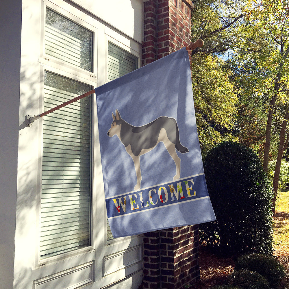 Saarloos Wolfdog Welcome House Flag 28x40 Porch Sleeve Pole Decorative Outside Yard Banner Artwork Wall Hanging, Polyester
