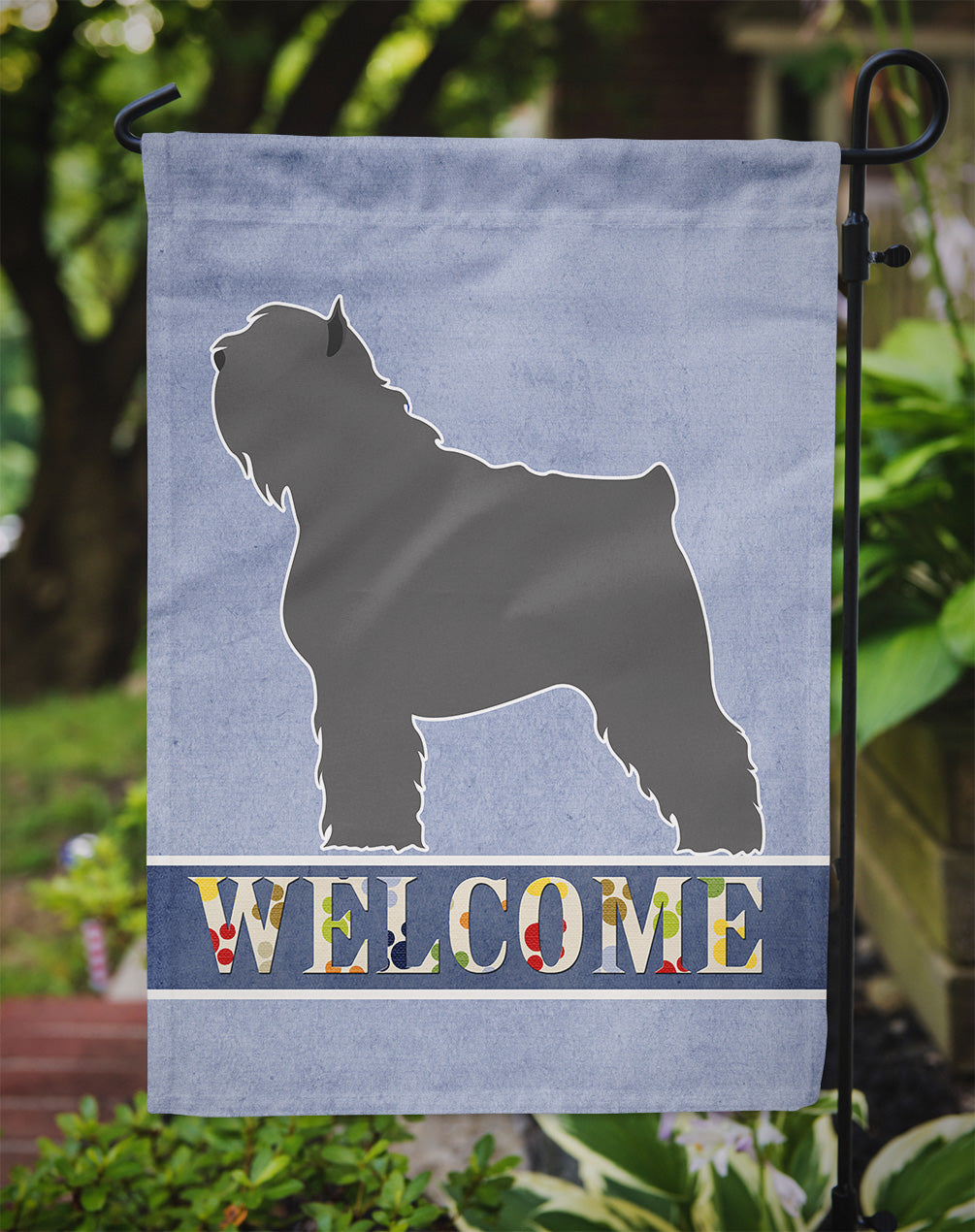 Bouvier des Flandres Welcome Garden Flag Mailbox Decorative Yard Banner Outside Patio Artwork for Flower Beds, Garden Size, Multicolor