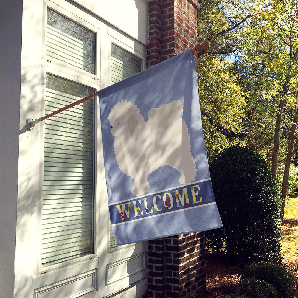 Bolognese Welcome House Flag 28x40 Porch Sleeve Pole Decorative Outside Yard Banner Artwork Wall Hanging, Polyester