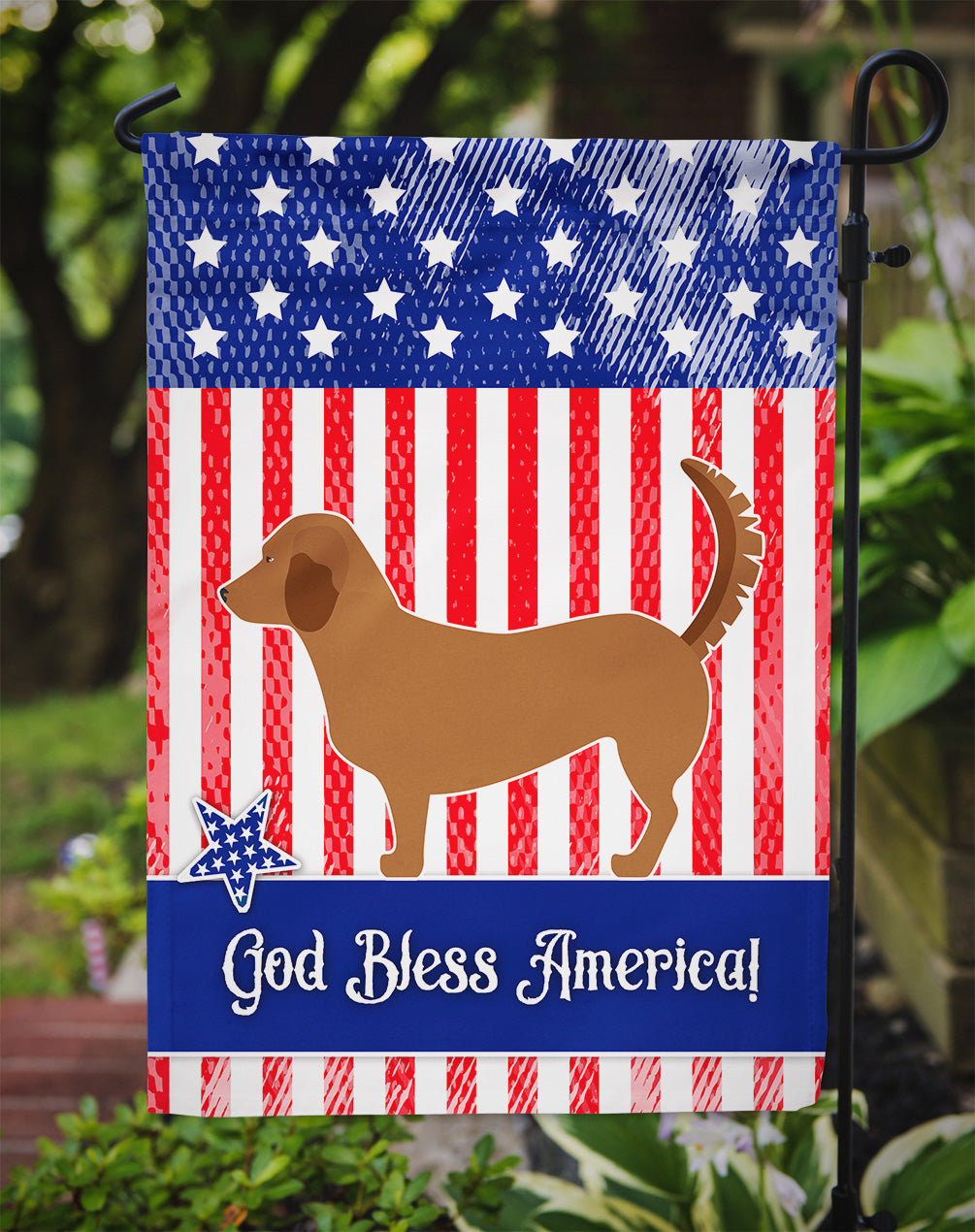 Alpine Dachsbrake American Garden Flag Mailbox Decorative Yard Banner Outside Patio Artwork for Flower Beds, Garden Size, Multicolor
