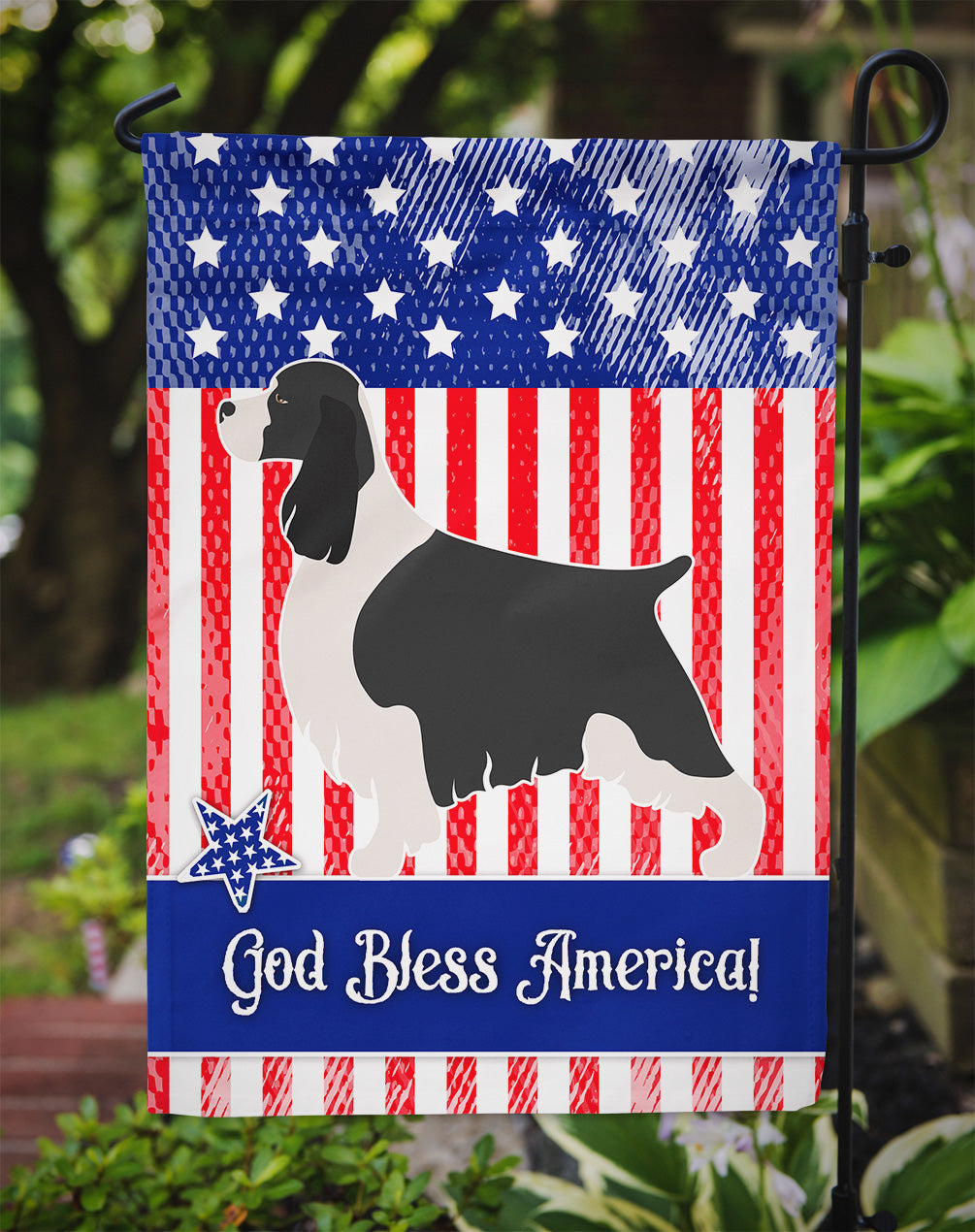 English Springer Spaniel American Garden Flag Mailbox Decorative Yard Banner Outside Patio Artwork for Flower Beds, Garden Size, Multicolor