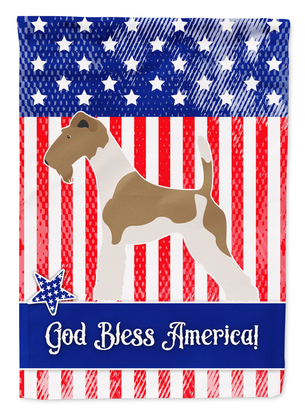 Wire Fox Terrier American Garden Flag Mailbox Decorative Yard Banner Outside Patio Artwork for Flower Beds, Garden Size, Multicolor