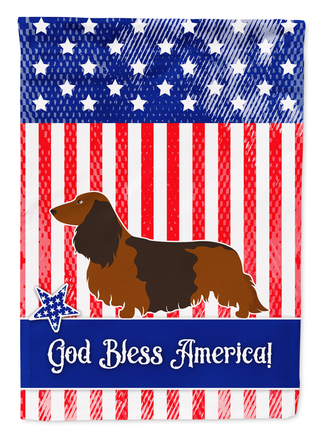 Longhaired Dachshund American Garden Flag Mailbox Decorative Yard Banner Outside Patio Artwork for Flower Beds, Garden Size, Multicolor