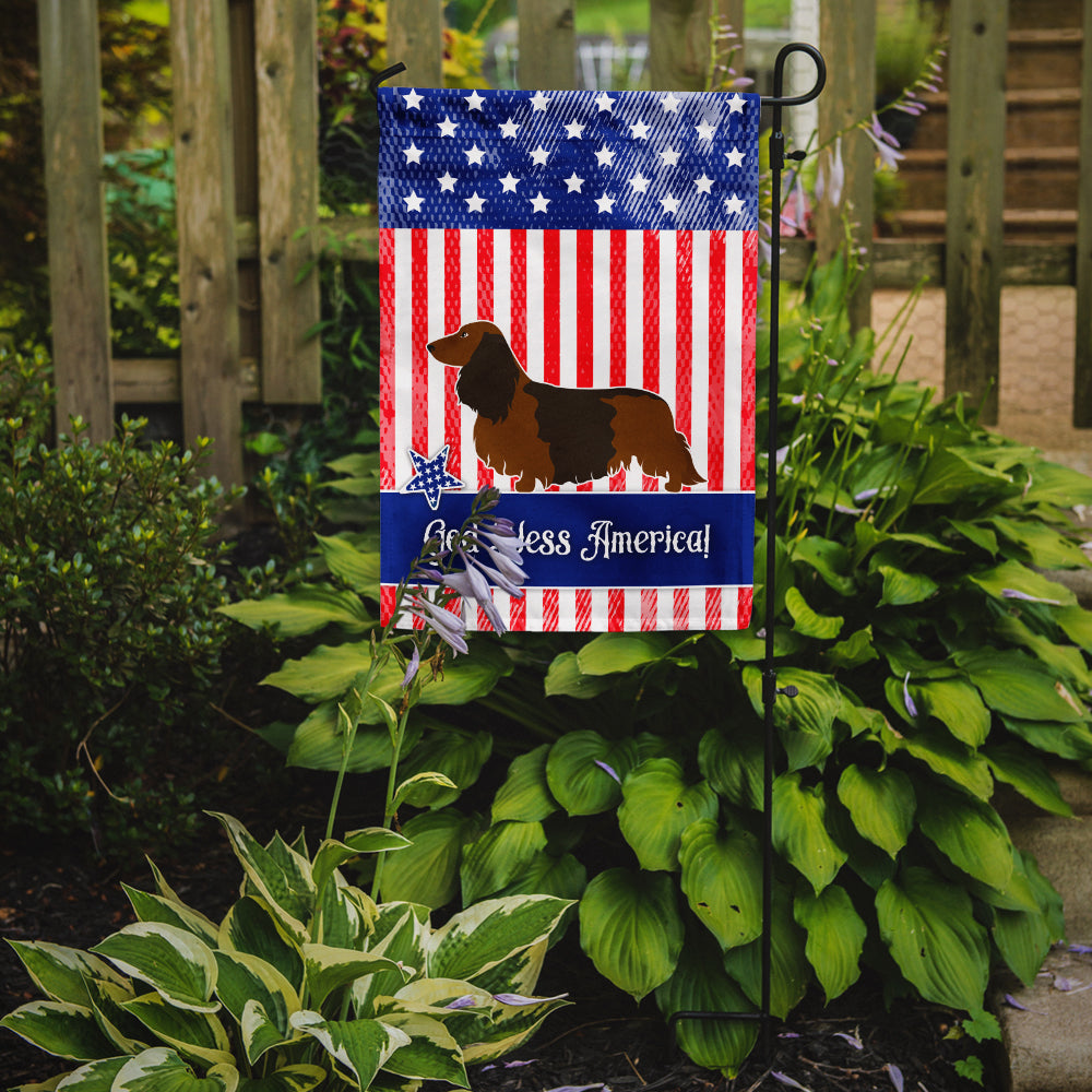 Longhaired Dachshund American Garden Flag Mailbox Decorative Yard Banner Outside Patio Artwork for Flower Beds, Garden Size, Multicolor