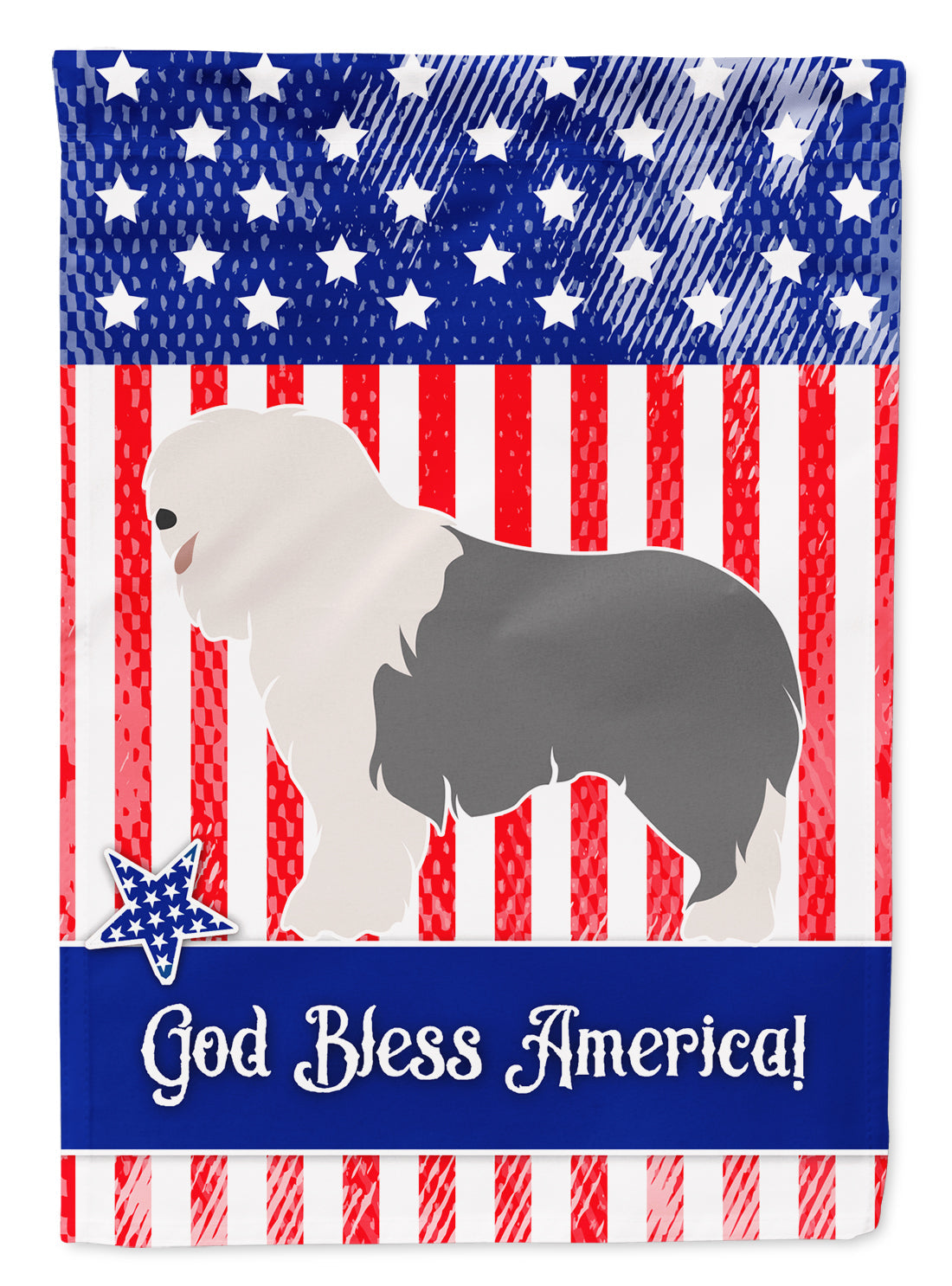 Old English Sheepdog American Garden Flag Mailbox Decorative Yard Banner Outside Patio Artwork for Flower Beds, Garden Size, Multicolor