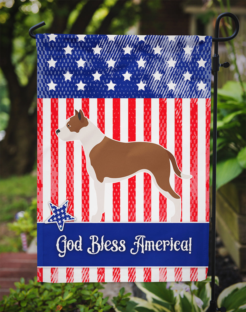 Pit Bull Terrier American Garden Flag Mailbox Decorative Yard Banner Outside Patio Artwork for Flower Beds, Garden Size, Multicolor