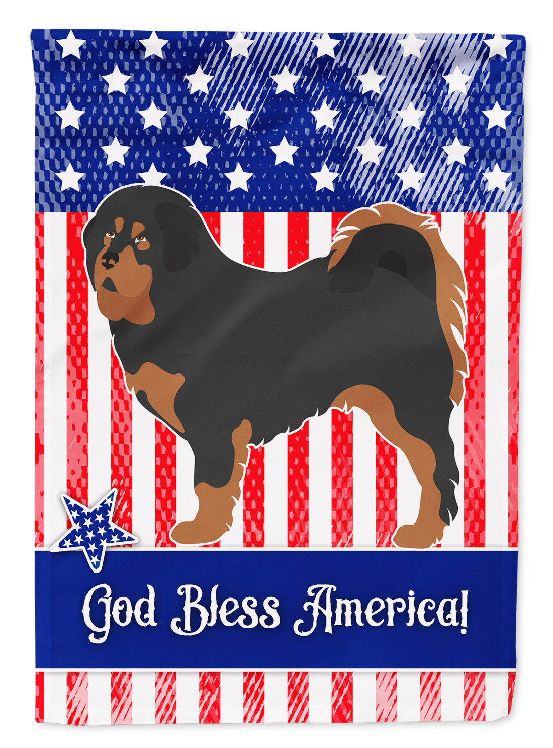 Tibetan Mastiff American Garden Flag Mailbox Decorative Yard Banner Outside Patio Artwork for Flower Beds, Garden Size, Multicolor