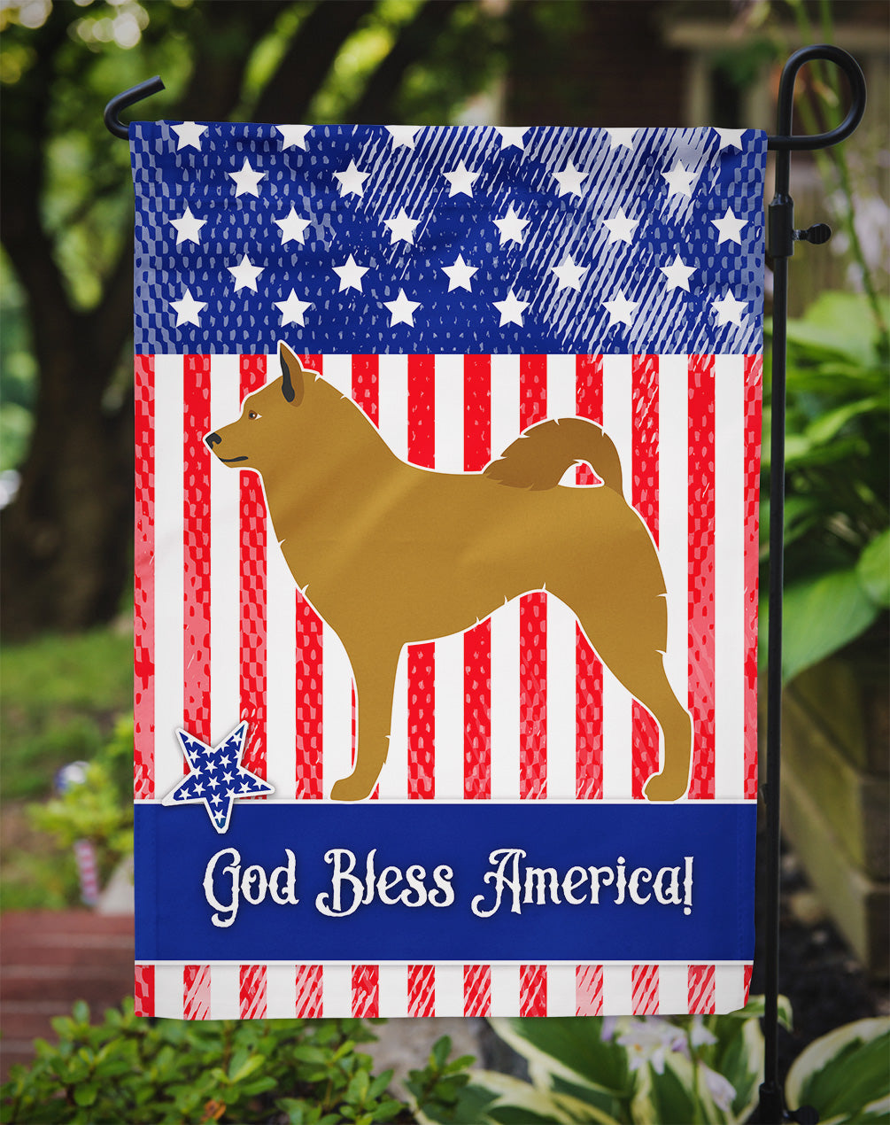 Finnish Spitz American Garden Flag Mailbox Decorative Yard Banner Outside Patio Artwork for Flower Beds, Garden Size, Multicolor