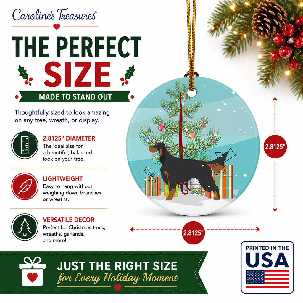 Gordon Setter Christmas Ceramic Ornament Christmas Tree Hanging Decorations for Home Christmas Holiday, Party, Gift, 3 in, Multicolor