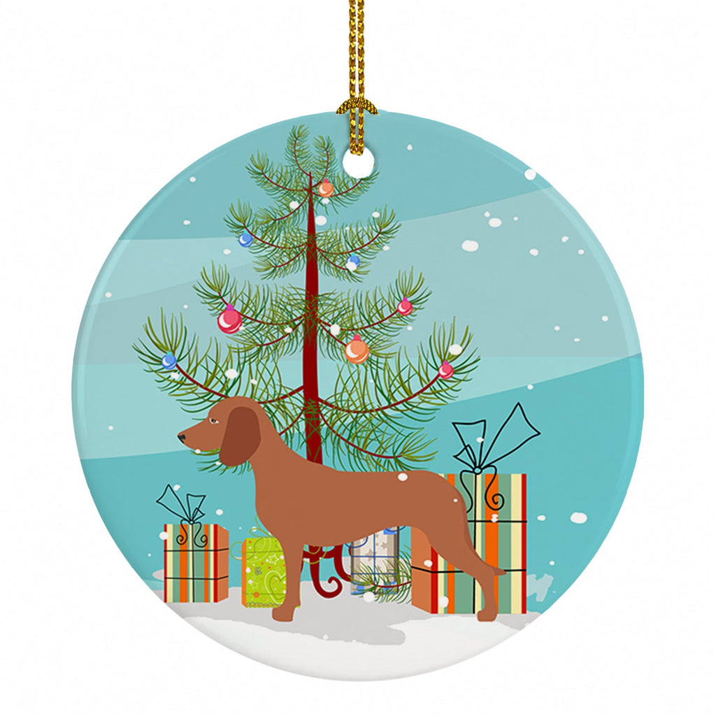 Bavarian Mountian Hound Christmas Ceramic Ornament Christmas Tree Hanging Decorations for Home Christmas Holiday, Party, Gift, 3 in, Multicolor