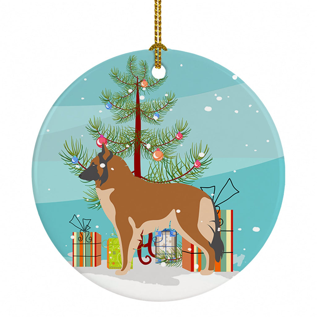 Belgian Tervuren Christmas Ceramic Ornament Christmas Tree Hanging Decorations for Home Christmas Holiday, Party, Gift, 3 in, Multicolor