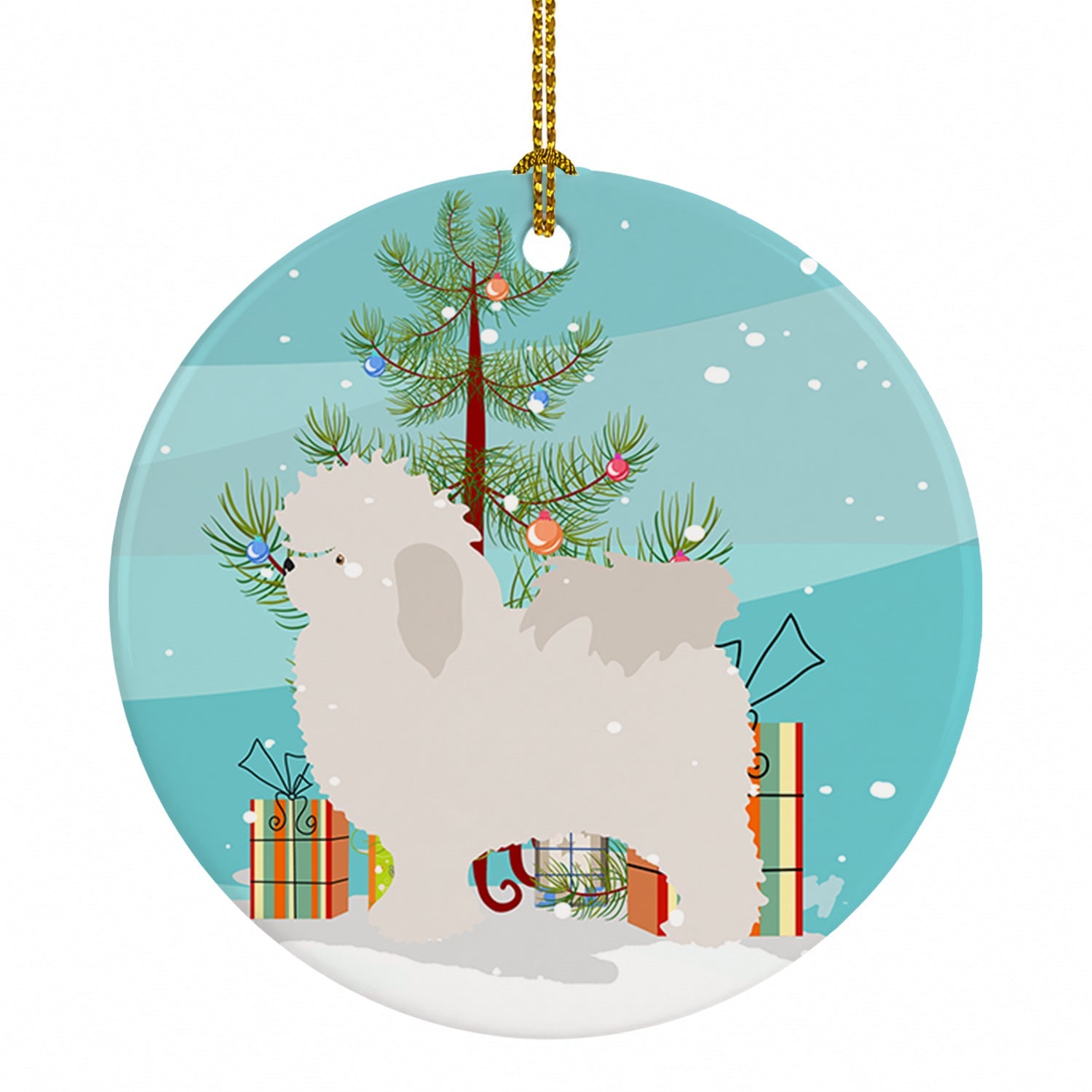 Bolognese Christmas Ceramic Ornament Christmas Tree Hanging Decorations for Home Christmas Holiday, Party, Gift, 3 in, Multicolor