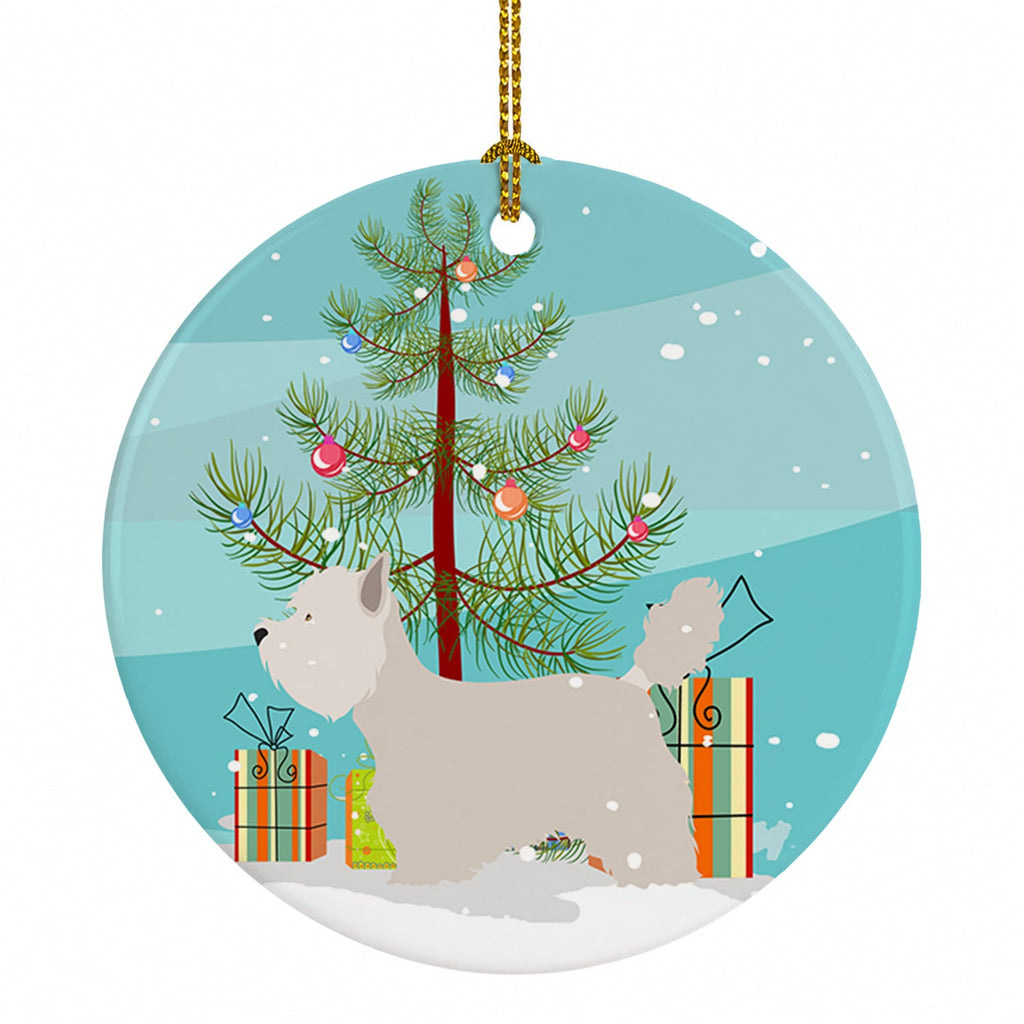 Westie Christmas Ceramic Ornament Christmas Tree Hanging Decorations for Home Christmas Holiday, Party, Gift, 3 in, Multicolor