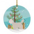Westie Christmas Ceramic Ornament Christmas Tree Hanging Decorations for Home Christmas Holiday, Party, Gift, 3 in, Multicolor
