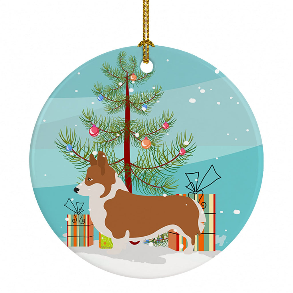 Pembroke Welsh Corgi Christmas Ceramic Ornament Christmas Tree Hanging Decorations for Home Christmas Holiday, Party, Gift, 3 in, Multicolor