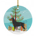 Miniature Pinscher Christmas Ceramic Ornament Christmas Tree Hanging Decorations for Home Christmas Holiday, Party, Gift, 3 in, Multicolor