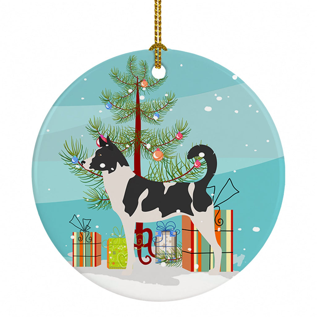 Canaan Dog Christmas Ceramic Ornament Christmas Tree Hanging Decorations for Home Christmas Holiday, Party, Gift, 3 in, Multicolor